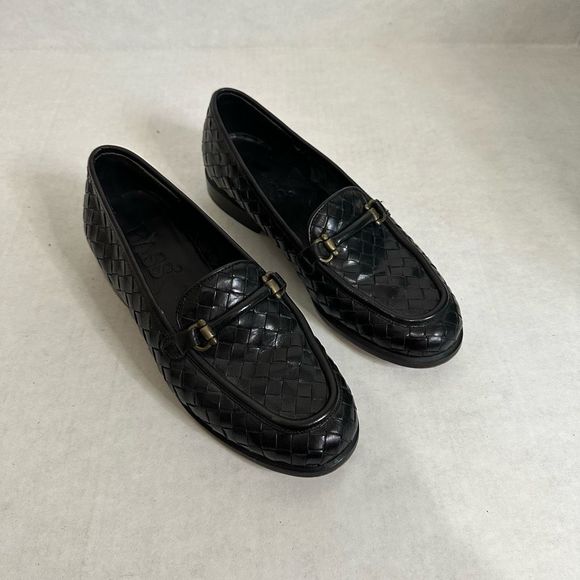 Bass Vintage Women’s Leola Leather Basket Weave Slip On Horsebit Loafers Size 6 - Picture 11 of 11
